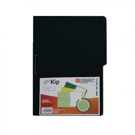 Carpeta con Broche Carta Negro 10 piezas Kip