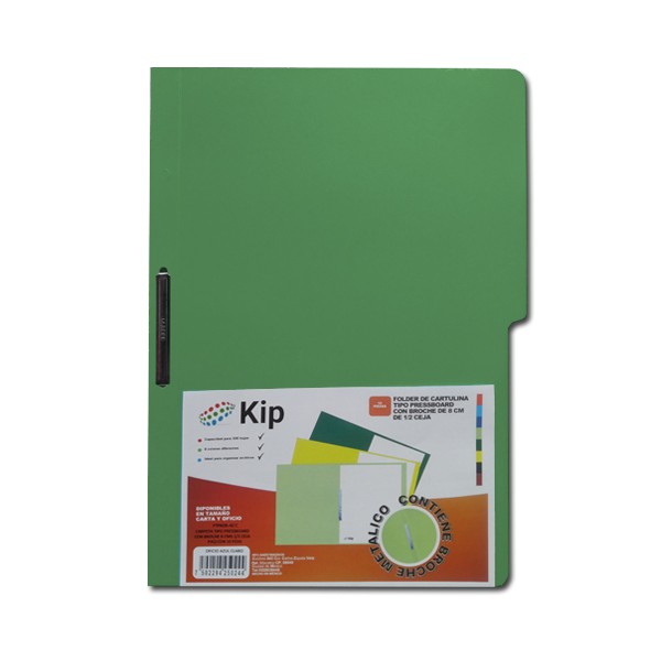 Carpeta con Broche Carta Verde Oscuro 10 piezas Kip
