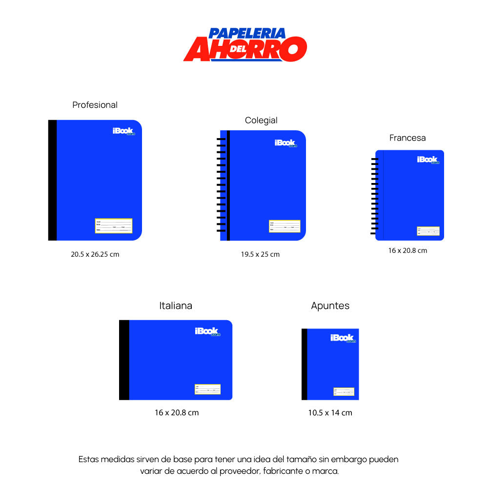 Cuaderno Cosido Profesional Cuadro Grande 100 hjs Ibook