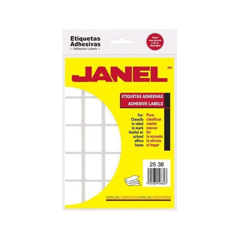 Etiqueta Adhesiva Clásica Blanca #7 25 x 38 mm Janel