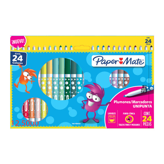 Plumón Delgado Surtido C/24 piezas Papermate Newell