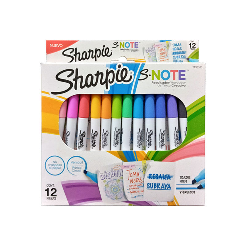 Marca Textos Delgado Surtido 12 piezas Snote Sharpie Newell