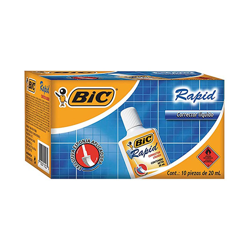 Corrector Líquido 20 ml 10 piezas Rapid Bic
