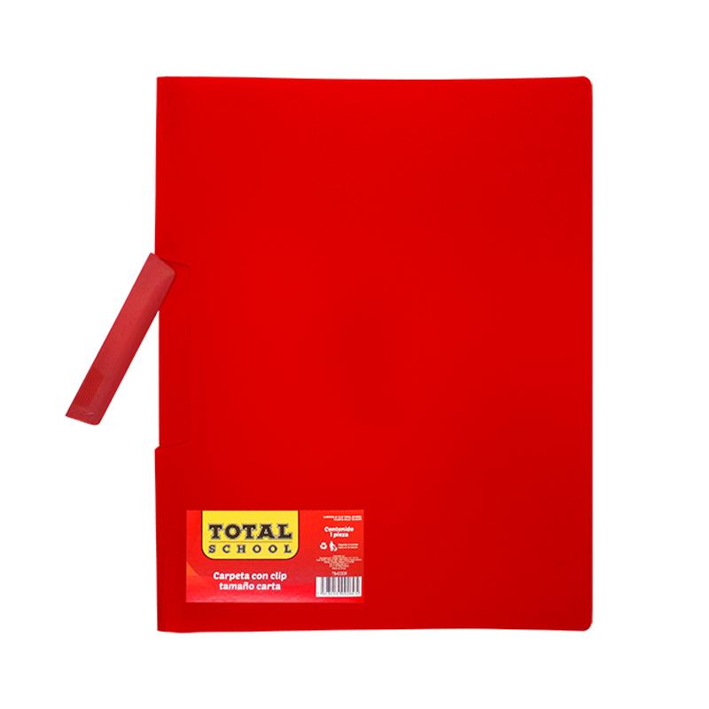 Carpeta con Clip Carta Rojo Total School
