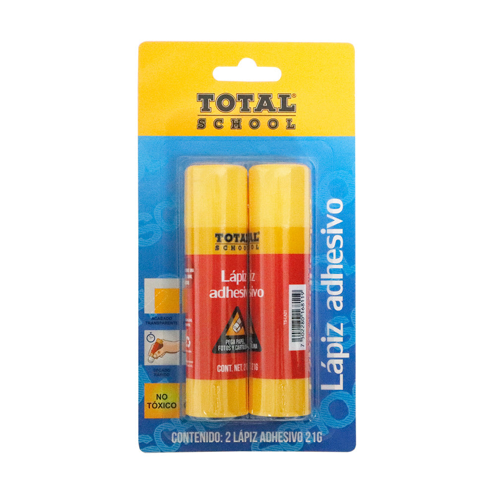 Lápiz Adhesivo Blanco 21 grs 2 piezas Blíster Total School