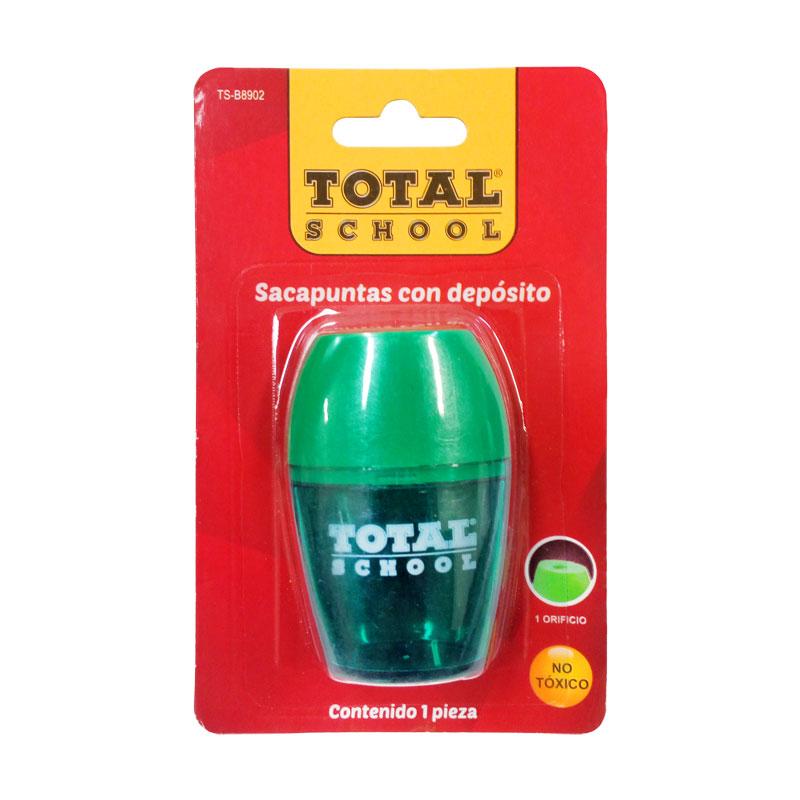 Sacapuntas Escolar C/Deposito 1 Orificio Ovalado Blíster Total School