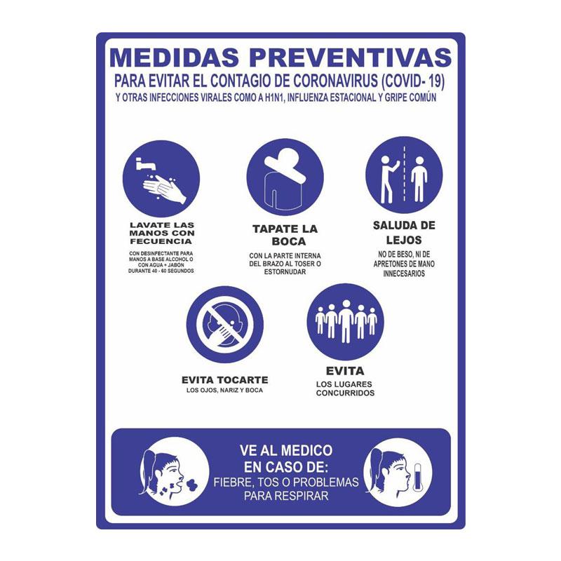 Señalización 30 X 40CM Medidas Preventivas PC