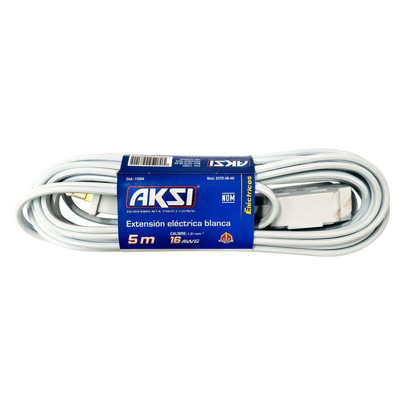 Extensión Domestica 5 mts Calibre 16 Blanca Aski