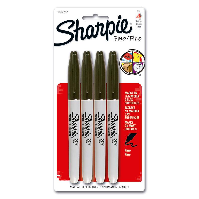 Marcador Permanente Punta Fina Negro C/4 piezas Blíster Sharpie Newell