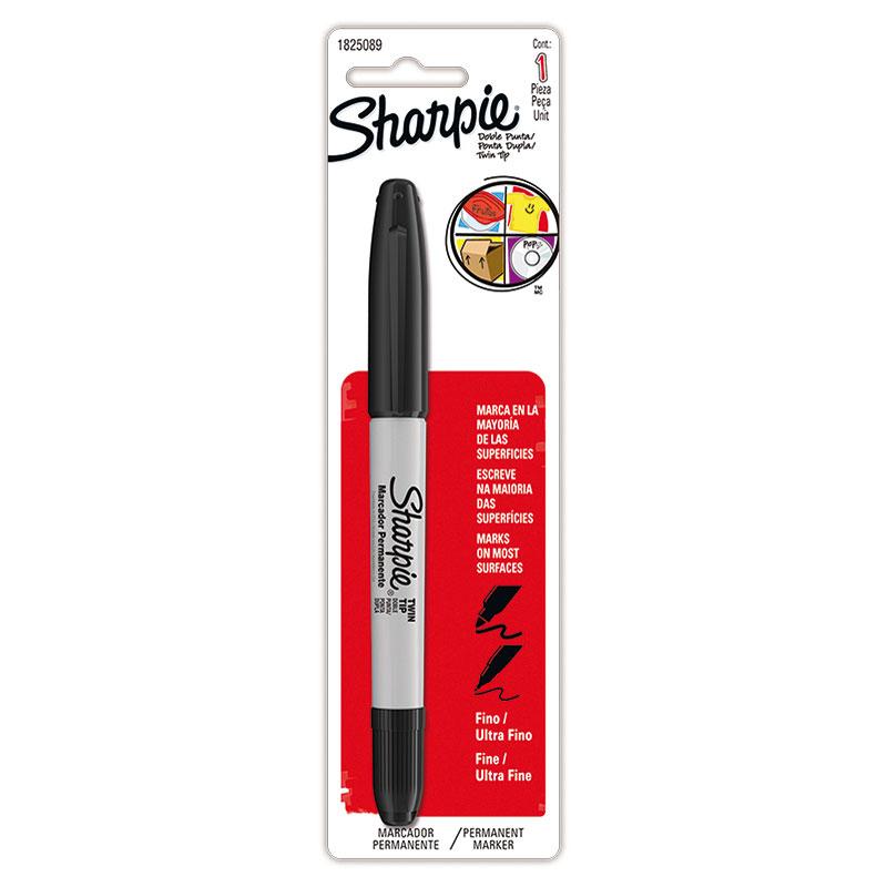 Marcador Permanente Doble Punta Negro Blíster Sharpie Newell