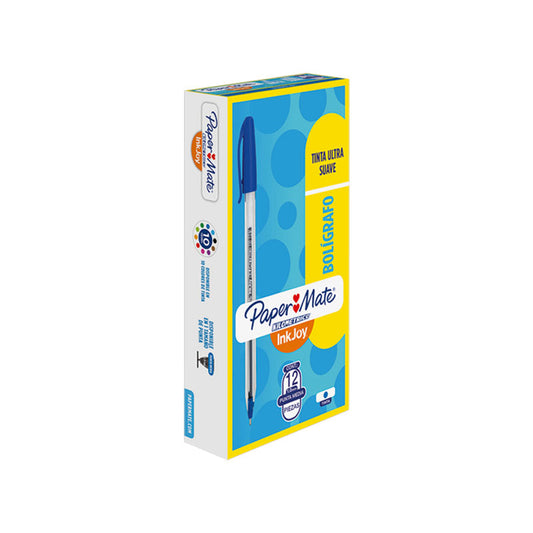 Boligrafo Punto Medio Azul 12 pieza Papermate Kilometrico