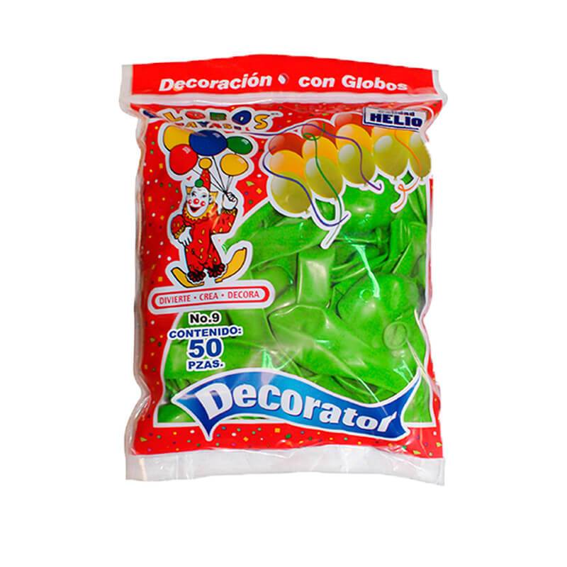 Globo Decorator Verde Lima Paquete/50 piezas Fasemex
