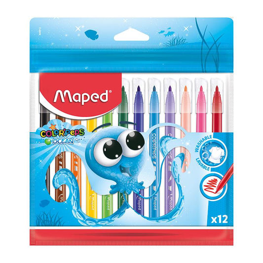 Plumon Delgado 12 piezas Colorpeps Maped