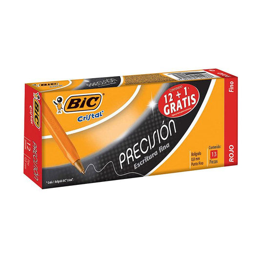 Bolígrafo Punta Fina Rojo Precisión 12 piezas Bic