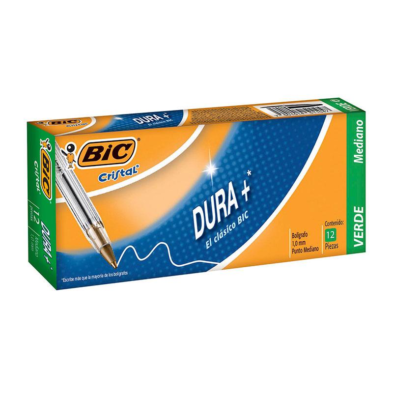 Bolígrafo Punto Medio Verde Dura Más 12 piezas Bic