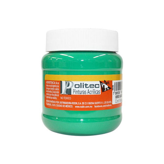 Pintura Acrilica Verde Claro 250 ml Politec Bote Rodin