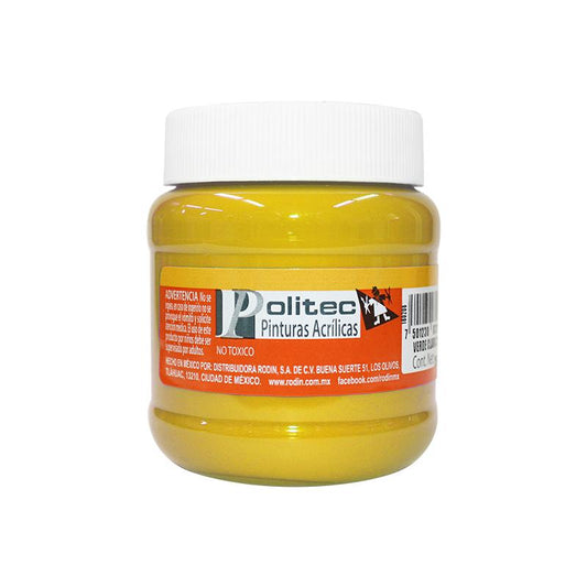 Pintura Acrílica Amarillo Medio 250 ml Politec Bote Rodin