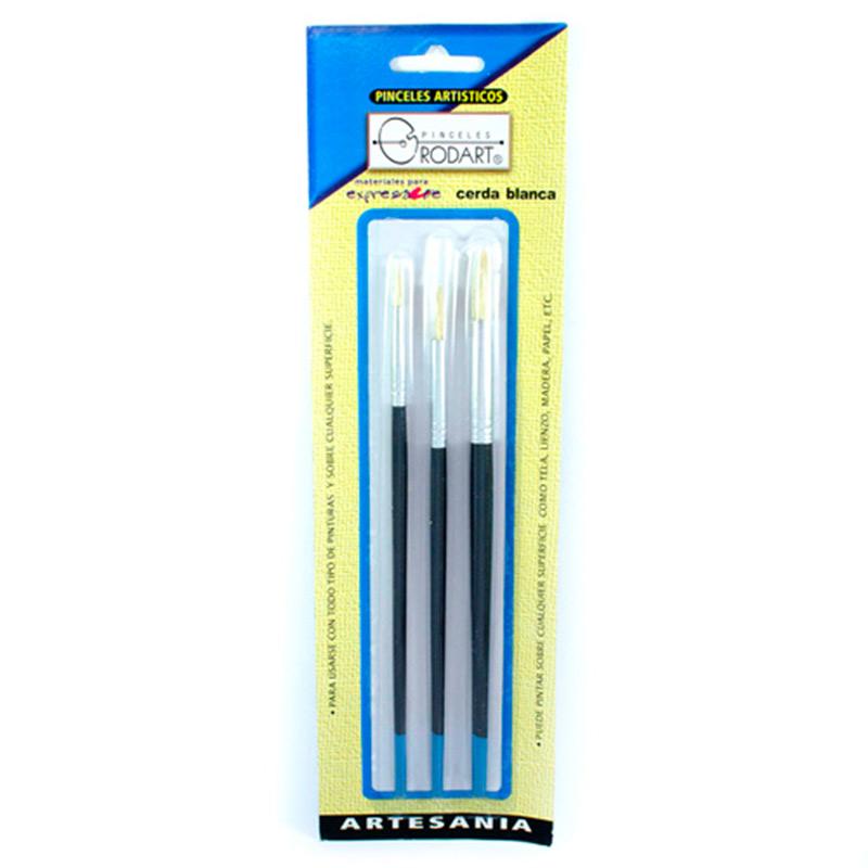 Pincel Escolar Azul Paquete 3 piezas Blíster Rodin