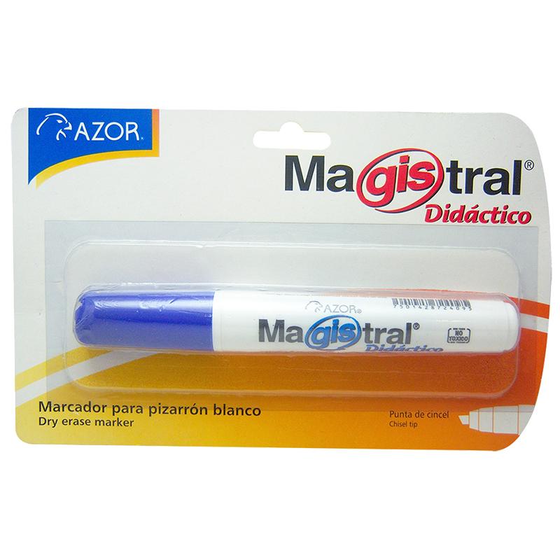 Marcador P/Pizarrón Azul Didáctico Magistral Blister Azor