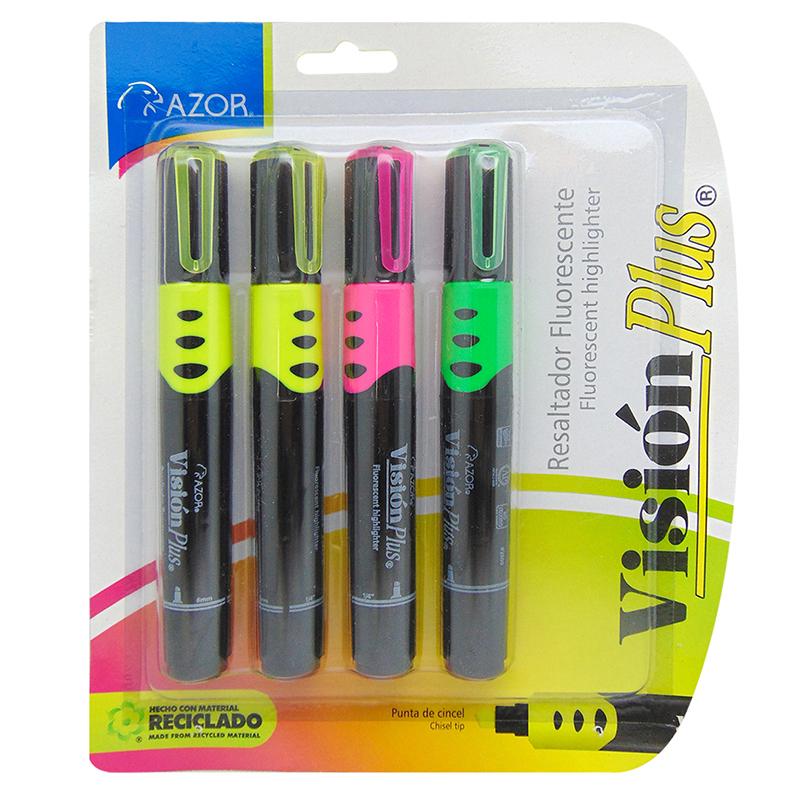 Marcatextos Grueso Amarillo 12 piezas Vision Plus Azor
