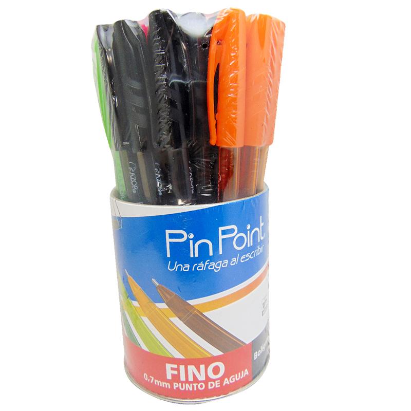 Bolígrafo Punta Fina Surtido Fashion 36 piezas Pin Point Bote Azor
