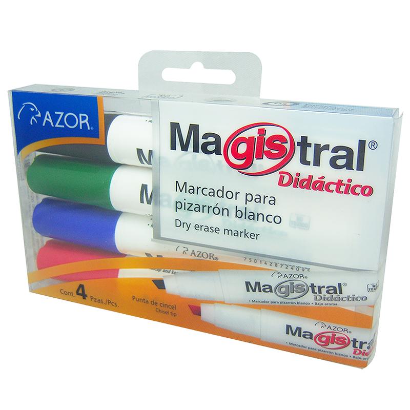 Marcador para Pizarrón Surtido Básico Didáctico 4 piezas Magistral