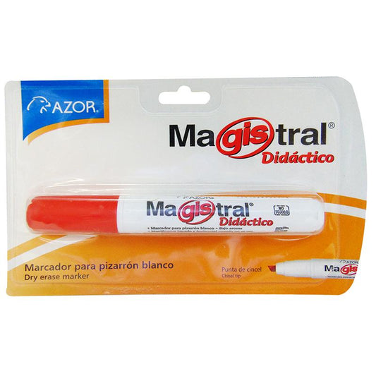 Marcador P/Pizarrón Rojo Didáctico Magistral Blister Azor