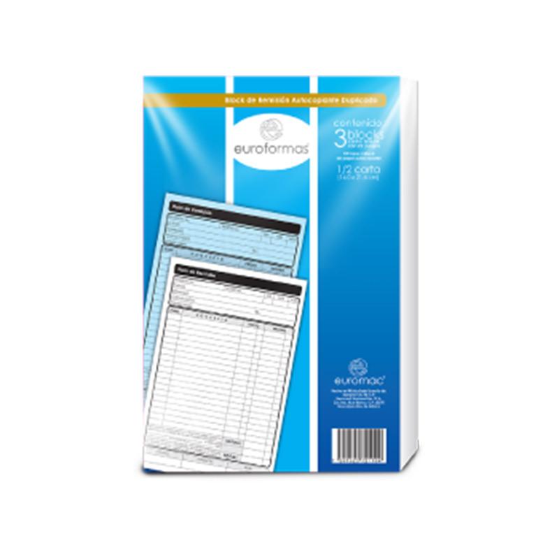 Block Remisión 1/2 Autocopiante 45 hjs 3 piezas Euroformas Arpapel