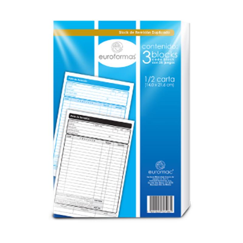 Block Remisión 1/2 Duplicado 50 hjs 3 piezas Euroformas Arpapel