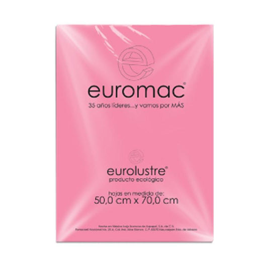 Papel Lustre Rosa Pastel 50 x 70 cm Paquete/25 piezas Euromac Arpapel