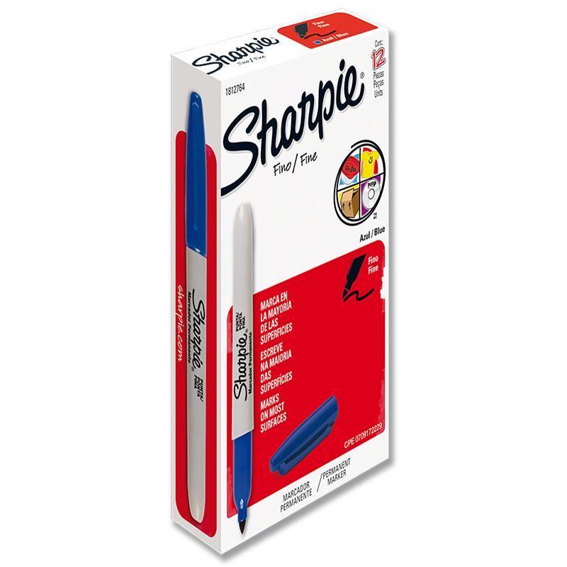 Sharpie - 2 paquetes de marcadores permanentes de punta fina de colores  surtidos, 12 unidades, total de 24 marcadores