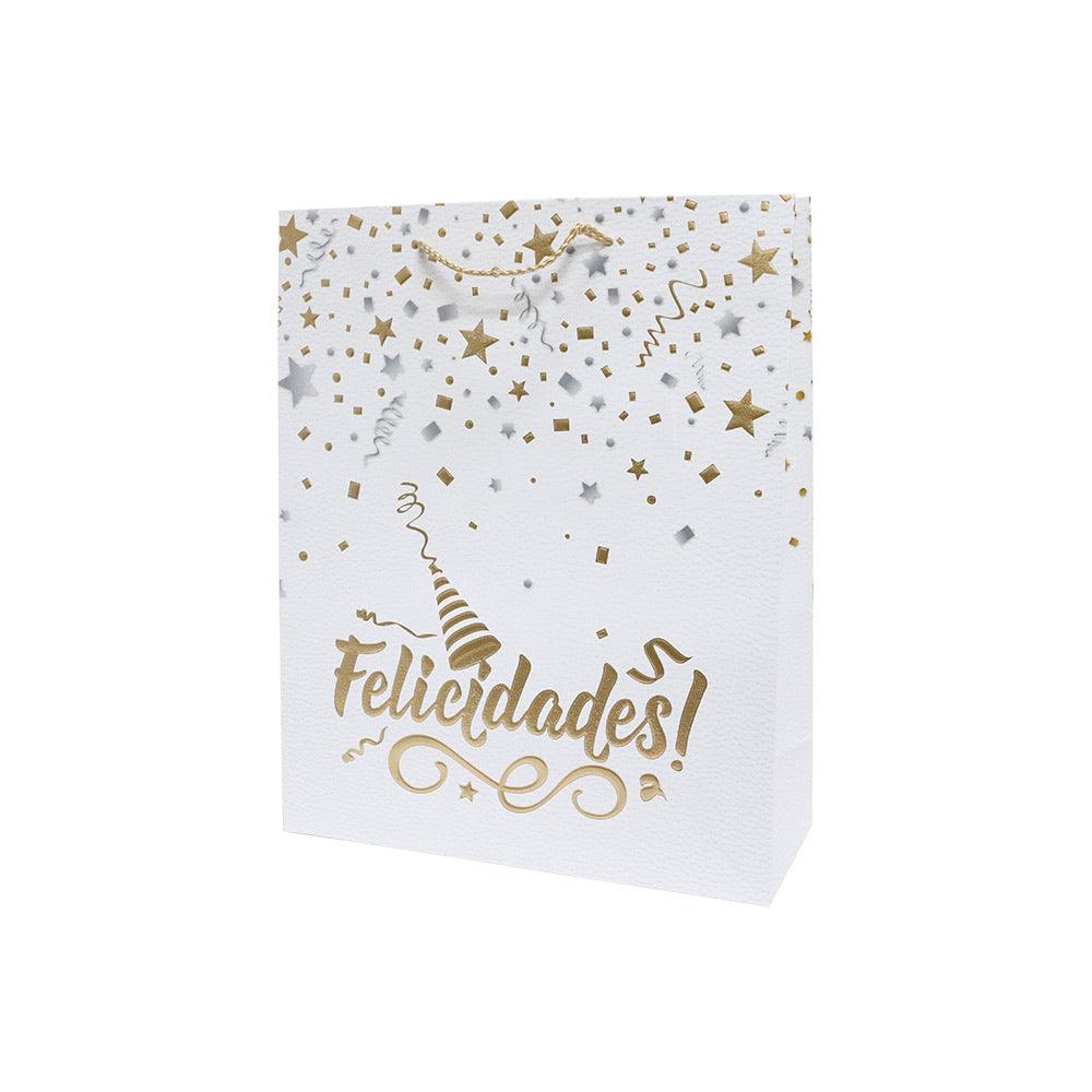 Bolsa de Regalo Felicidades Liso Mediano 32 x 26 x 10 cm 1 pieza ITrade
