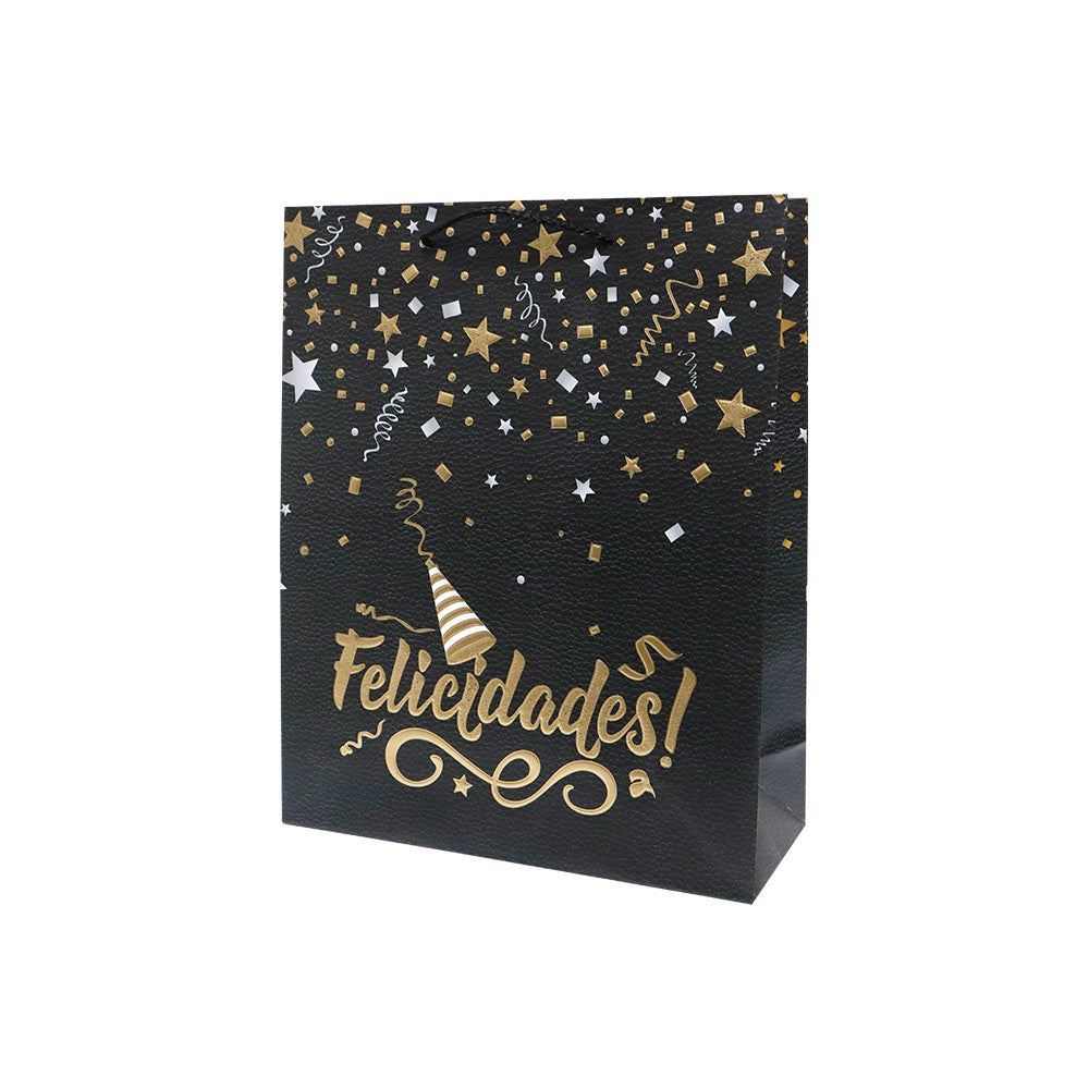 Bolsa de Regalo Felicidades Liso Mediano 32 x 26 x 10 cm 1 pieza ITrade