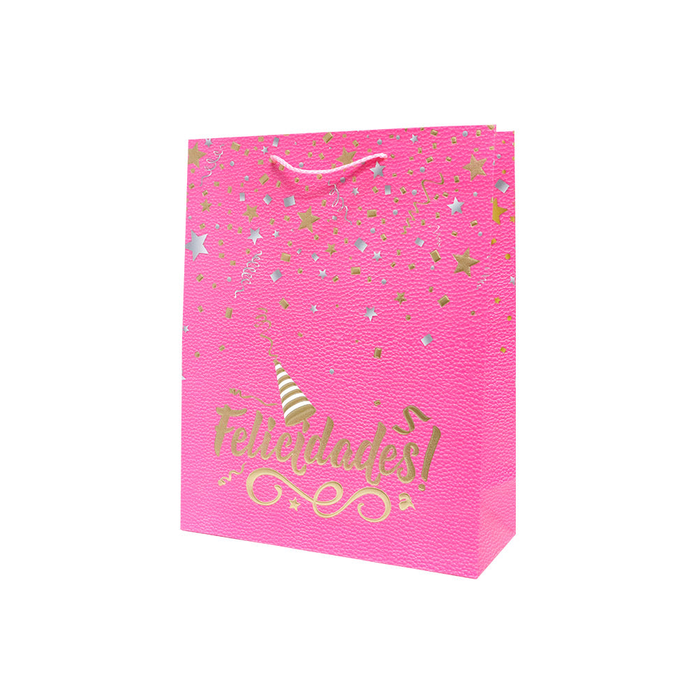Bolsa de Regalo Felicidades Liso Mediano 32 x 26 x 10 cm 1 pieza ITrade