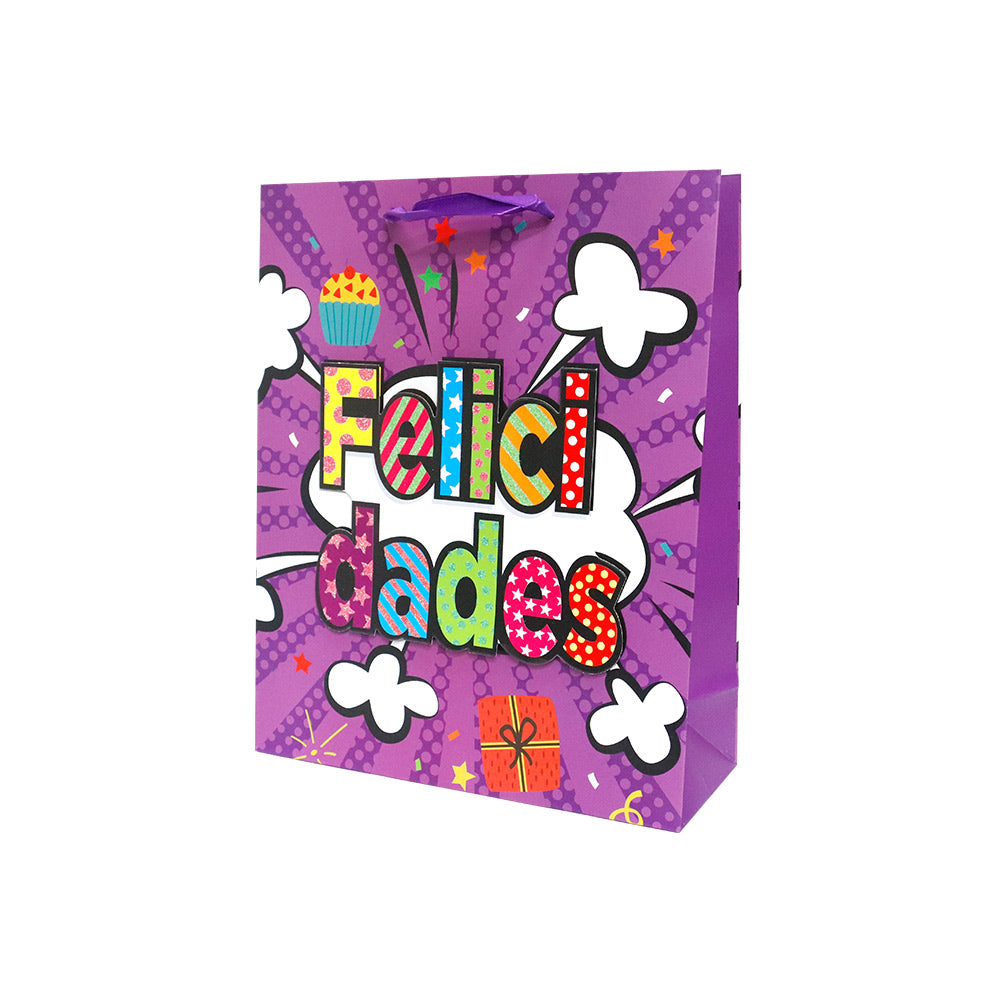 Bolsa de Regalo Felicidades Mediano 36 x 26 x 10 cm 1 pieza ITrade