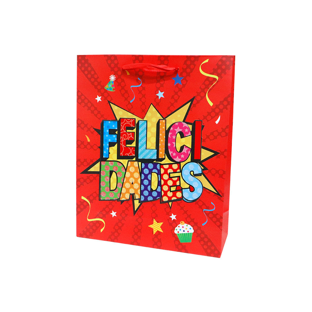 Bolsa de Regalo Felicidades Mediano 36 x 26 x 10 cm 1 pieza ITrade