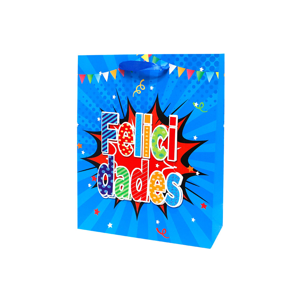 Bolsa de Regalo Felicidades Mediano 36 x 26 x 10 cm 1 pieza ITrade