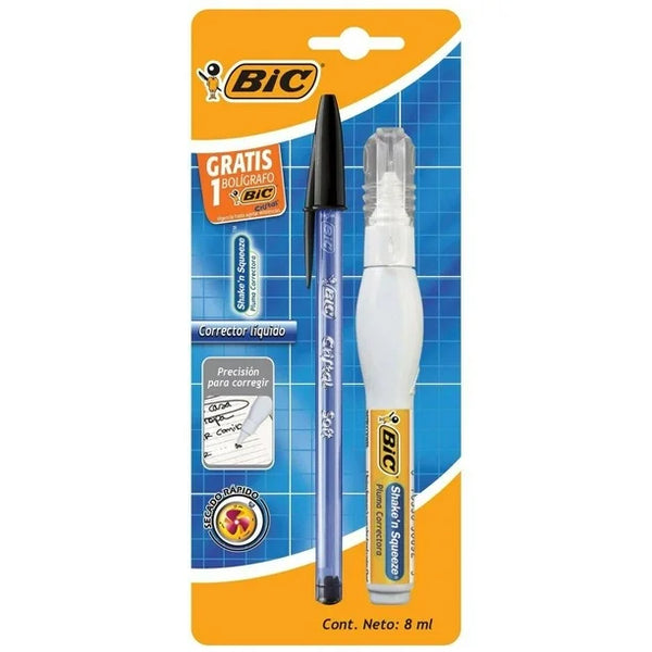 Bolígrafo Cristal más Corrector Tipo Pluma Bic