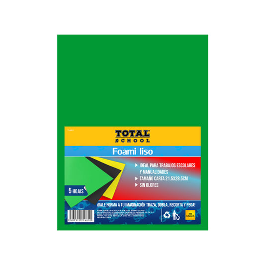 Foami Verde C/5 Piezas 21.5 x 28.5 CM TOTAL SCHOOL