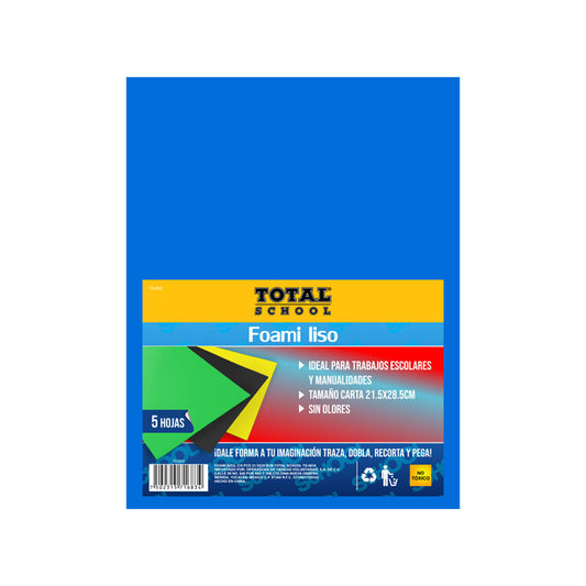 Foami Azul C/5 Piezas 21.5 x 28.5 CM TOTAL SCHOOL