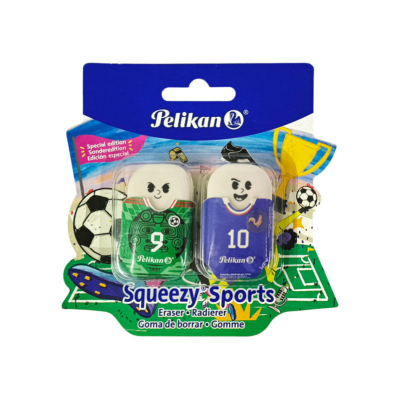 Borrador Squeezy SPORT Surtido Tarjeta C/2 Piezas PELIKAN