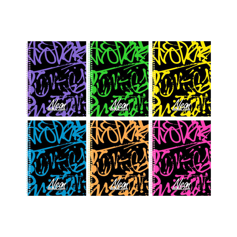 Cuaderno Profesional Doble Arillo Cuadro Grande 100 hojas Neon IBook