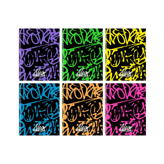 Cuaderno Profesional Doble Arillo Cuadro Grande 100 hojas Neon IBook