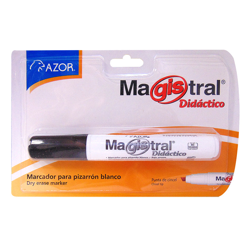 Marcador para Pizarrón Negro Didáctico Blíster Magistral Azor