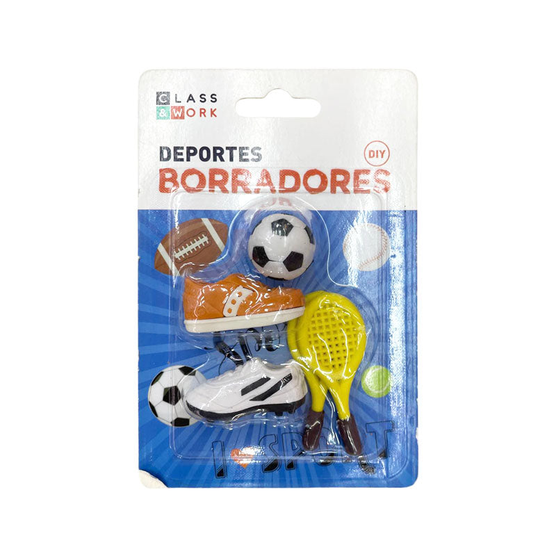 Borrador Escolar Deportes Blíster C/4 Piezas Itrade