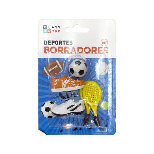 Borrador Escolar Deportes Blíster C/4 Piezas Itrade
