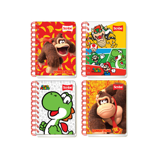 Cuaderno Apuntes Doble Arillo Raya 80 Hojas MARIO BROS SCRIBE
