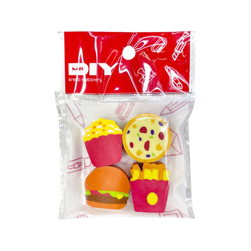 Borrador Escolar Combo Harmburguesa Paquete/4 Piezas ITrade