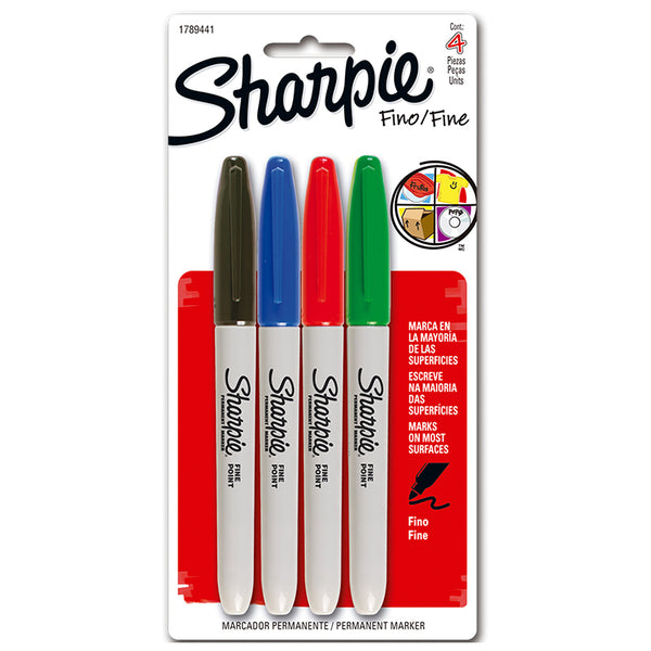 Marcador Permanente Punto Fino Surtido Fashion 4 piezas Sharpie Newell