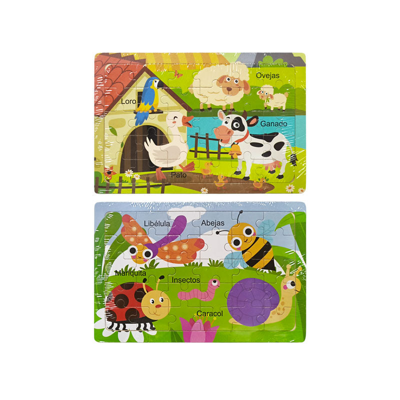 Rompecabezas de Madera C/30 Piezas Animalitos Varios 22 x 15 cm ITrade